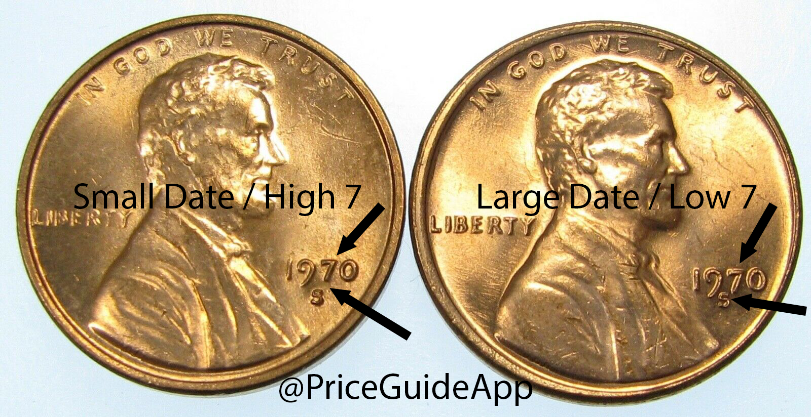 1970 S High & Low 7 Lincoln Cent